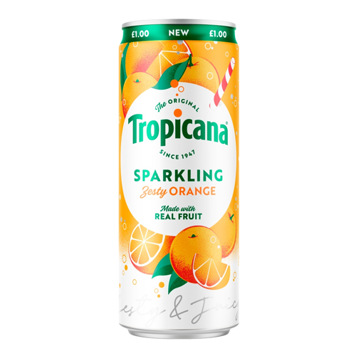 TROPICANA SPARKLING ZESTY ORANGE PMP £1.00 250ML