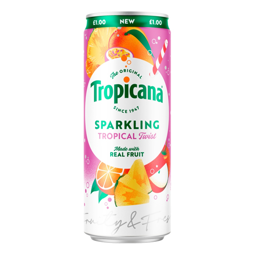 TROPICANA SPARKLING TROPICAL TWIST PMP £1.00 250ML
