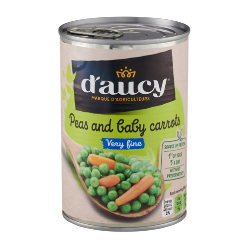 D'AUCY PETITS POIS AND BABY CARROTS 12X 400G