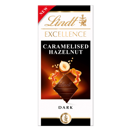 LINDT EXCELLENCE CARAMELISED HAZELNUT 100G