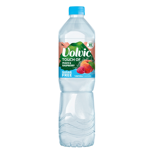 VOLVIC TOF SUGAR FREE PEACH AND RASPBERRY SCREW CAP 1.5L