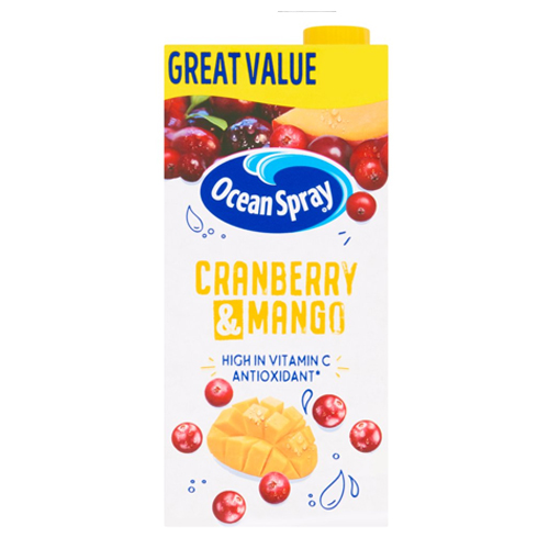 OCEAN SPRAY CRANBERRY & MANGO PMP £1.99 1L
