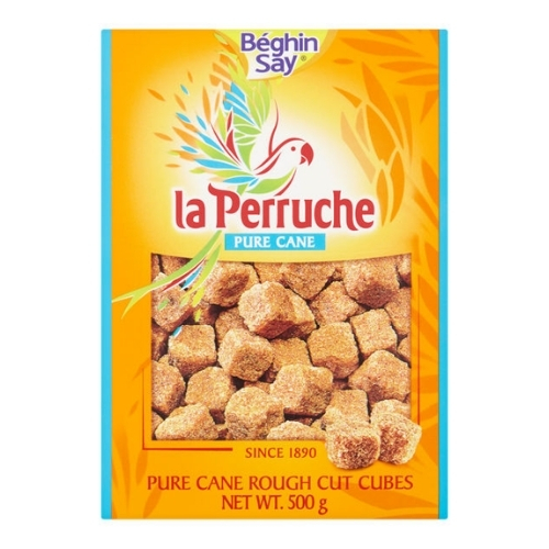 LA PERRUCHE BROWN ROUGH SUGAR CUBES 500G