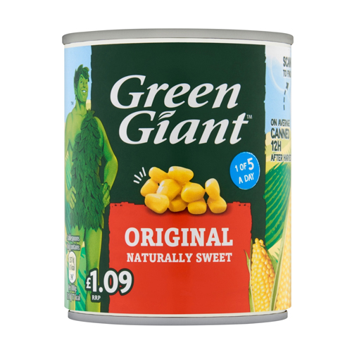 GREEN GIANT ORIGNAL SWEETCORN PMP £1.09 198G