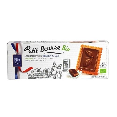 FILET BLEU ORGANIC BUTTER BISCUIT WITH DARK CHOCOLATE 150G