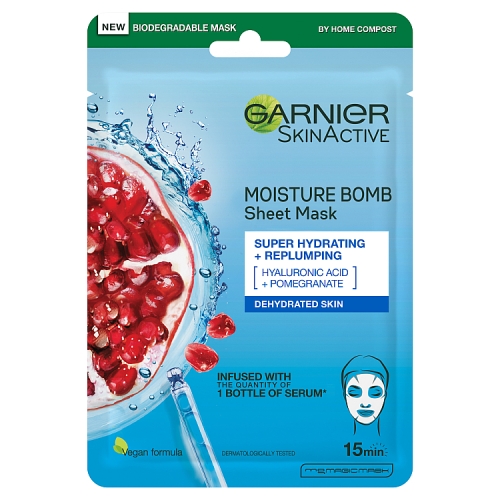 GARNIER MOISTURE BOMB POMEGRANATE FACE SHEET MASK 1S