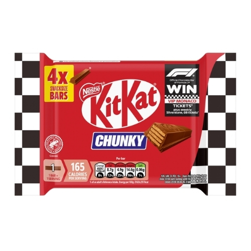 KITKAT CHUNKY MILK CHOCOLATE BAR 4PK 128G
