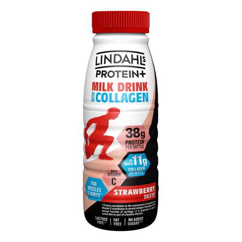 LINDAHLS PROTEIN STRAWBERRY MILK WITH COLLAGEN 500ML