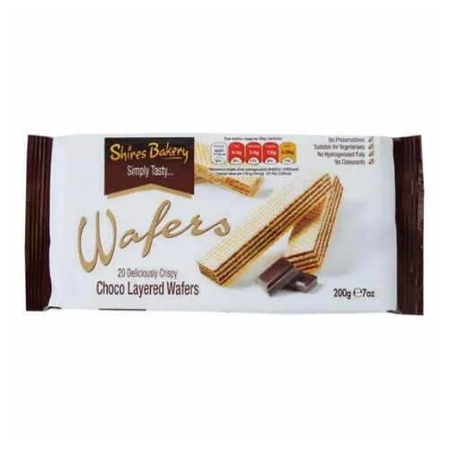 SHIRES BAKERY CHOCOLATE WAFERS 200G