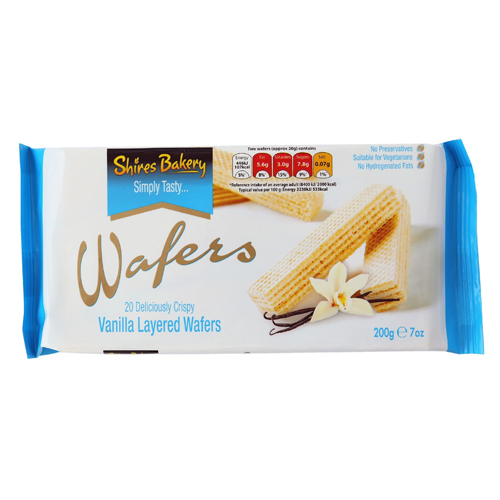 SHIRES BAKERY VANILLA WAFERS 200G