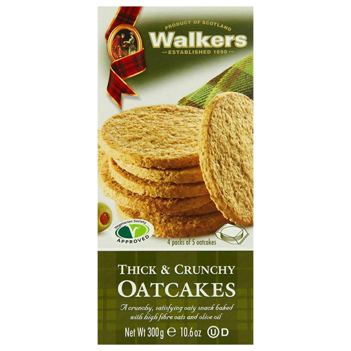 WALKERS THICK & CRUNCHY OATCAKES WITH BRAN 300G
