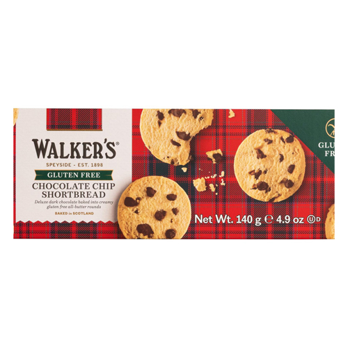 WALKERS GLUTEN FREE CHOCOLATE CHIP SHORTBREAD 140G
