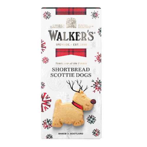 WALKERS REINDEER SCOTTIE DOG SHORTBREAD 125G