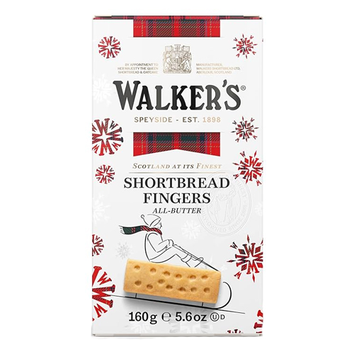WALKERS FESTIVE SHORTBREAD FINGERS 160G