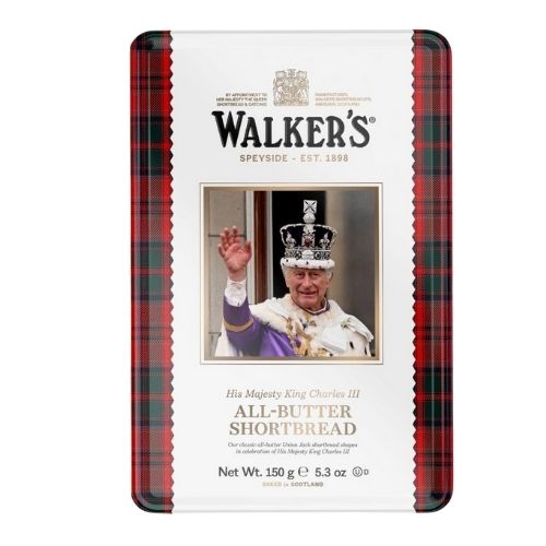 WALKERS SB KING CHARLES III CORONATION TIN ROYAL DEESIDE 150G