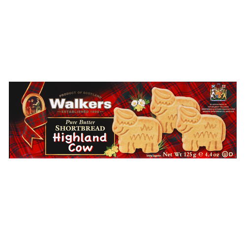 WALKERS HIGHLAND COW SHAPED SHORTBREAD 125G