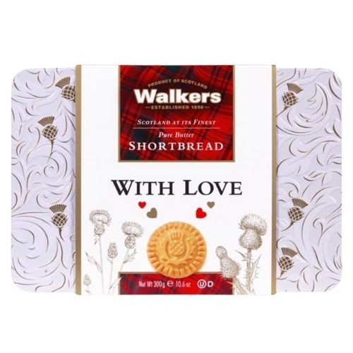 WALKERS 'WITH LOVE' SHORTBREAD TIN 300G