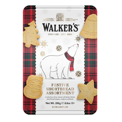 WALKERS FESTIVE SHAPES SHORTBREAD POLAR BEAR 250G