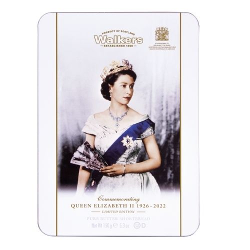 WALKERS QUEEN COMMERORATIVE TIN CROWNED 150G