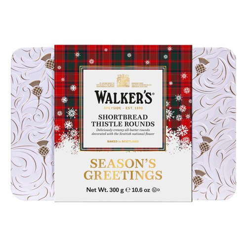 WALKERS SEASONS GREETINGS' SHORTBREAD TIN THISTLE SHORTBREAD 300G