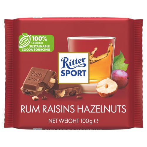 RITTER SPORT RUM RAISINS HAZELNUTS 5PK 100G