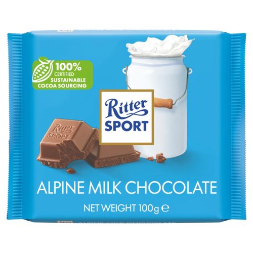 RITTER SPORT ALPINE MILK CHOCOLATE 100G