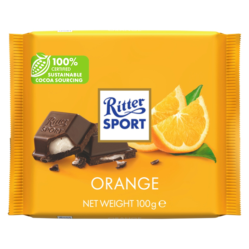 RITTER SPORT ORANGE 5PK 100G