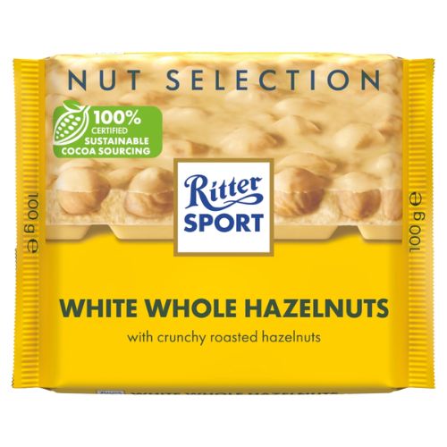 RITTER SPORT NUT SELECTION WHITE WHOLE HAZELNUTS 5PK 100G