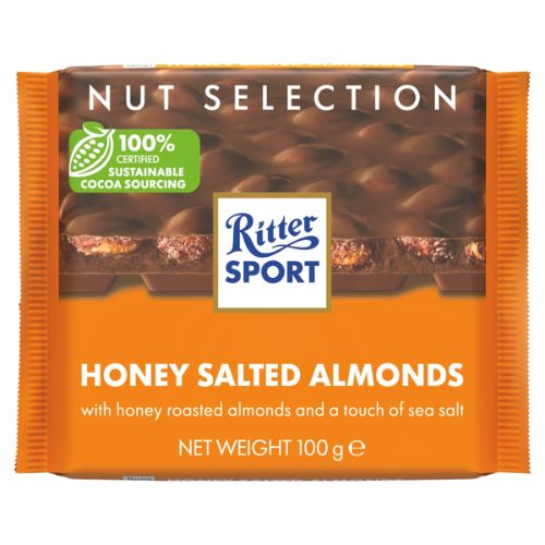 RITTER SPORT NUT SELECTION HONEY SALTED ALMONDS 5PK 100G