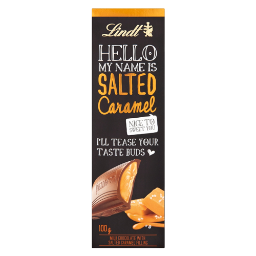 LINDT HELLO SALTED CARAMEL 100G