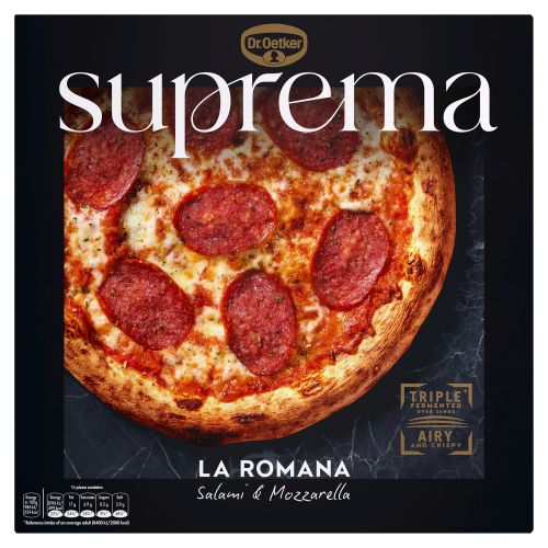 DR. OETKER SUPREMA LA ROMANA SALAMI & MOZZARELLA PIZZA 425G