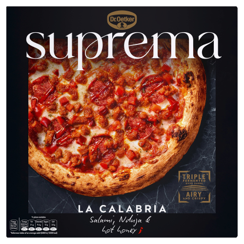 DR. OETKER SUPREMA LA CALABRIA SALAMI, NDUJA & HOT HONEY PIZZA 454G