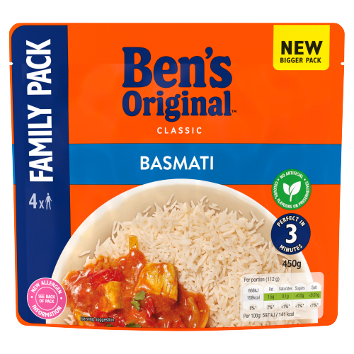 BENS BASMATI RTH RICE FAMILY PACK 450G