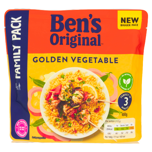 BENS GOLDEN VEG RTH RICE FAMILY PACK 450G