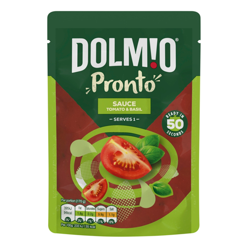 DOLMIO TOMATO AND BASIL PASTA SAUCE POUCH 170G