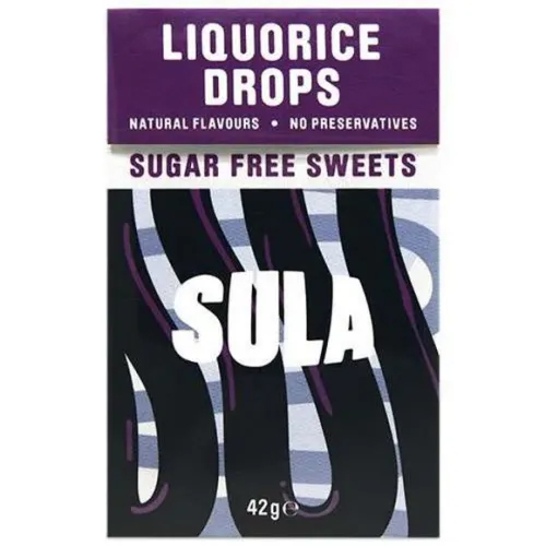 SULA LIQUORICE SWEETS SUGAR FREE 42G