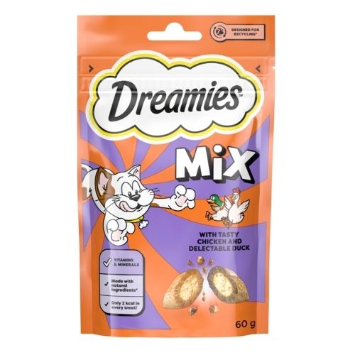 DREAMIES MIX CAT TREATS WITH CHICKEN AND DUCK PRIDE 60G