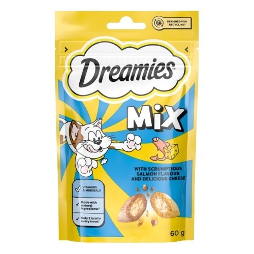 DREAMIES MIX CAT TREAT BISCUITS WITH SALMON & CHEESE 60G