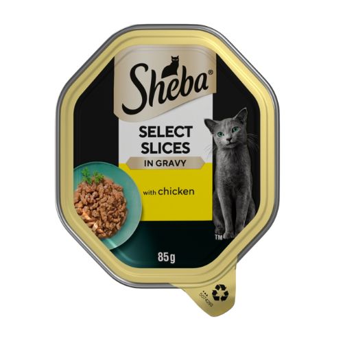 SHEBA SELECT SLICES CAT FOOD TRAY WITH CHICKEN IN GRAVY 85G