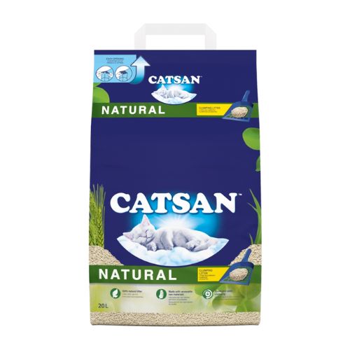 CATSAN NATURAL BIODEGRADABLE CLUMPING CAT LITTER 20L