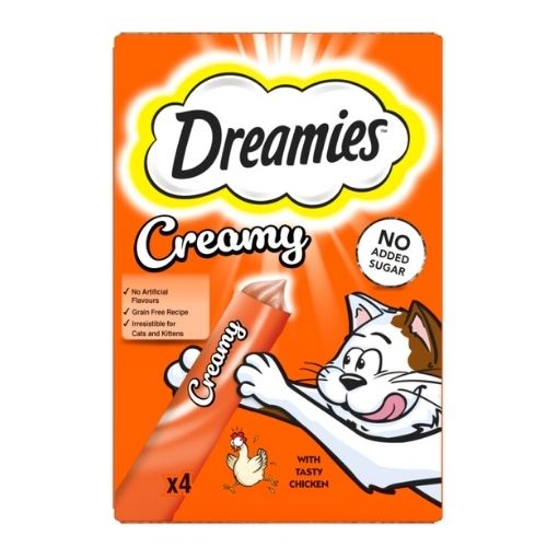 DREAMIES CREAMY CAT TREATS WITH CHICKEN 40G