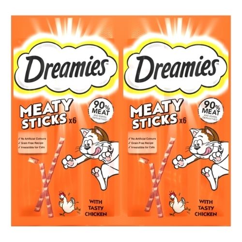 DREAMIES MEATY STICKS ADULT CAT TREATS WITH TASTY CHICKEN 30G