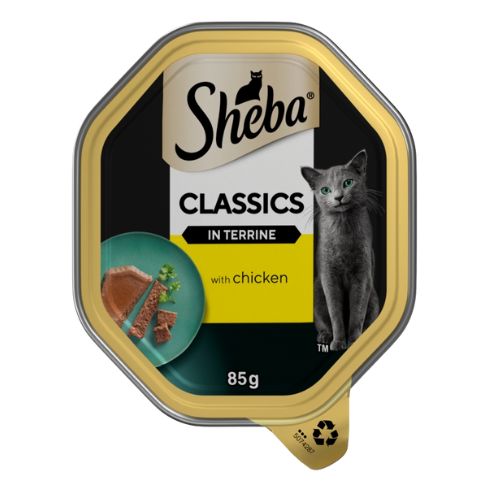 SHEBA CLASSICS CAT TRAY WITH CHICKEN IN TERRINE 85G