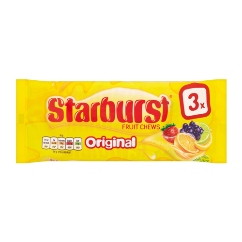 STARBURST ORIGINAL FRUIT CHEWS SWEETS 3PK 135G
