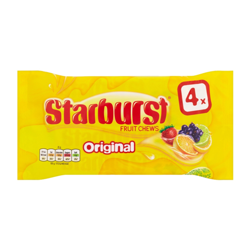 STARBURST ORIGINAL FRUIT CHEWS SWEETS 4PK 180G