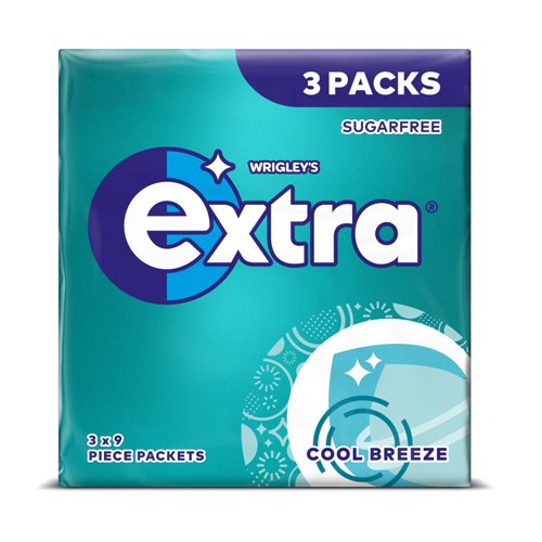 EXTRA COOL BREEZE SUGAR FREE 9PC 3PK 12.6G