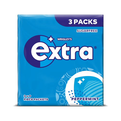 EXTRA PEPPERMINT SUGAR FREE 9PC 3PK 12.6G