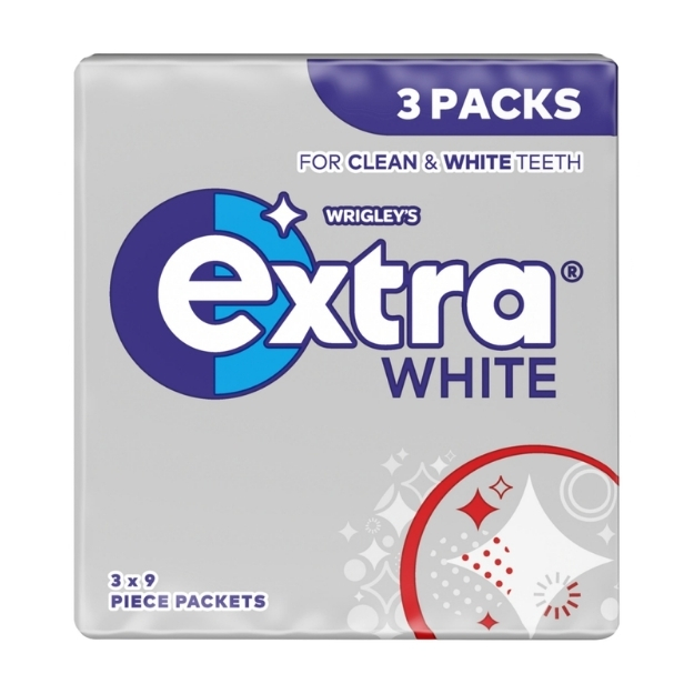 EXTRA WHITE SUGARFREE 9PC 3PK 12.6G