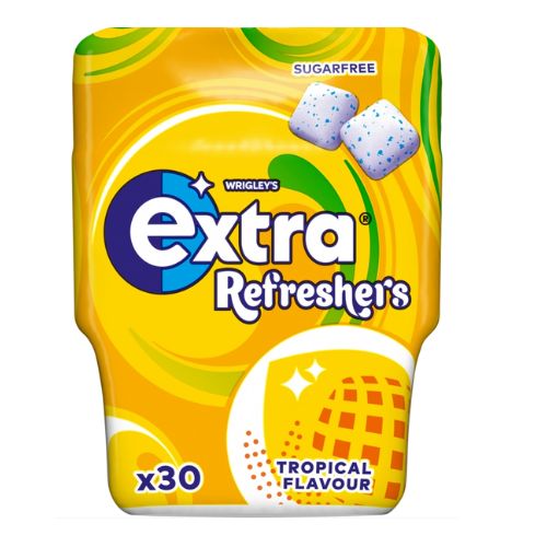 EXTRA TROPICAL SUGAR FREE REFRESHERS BOTTLE 30PC 67G