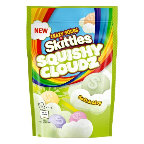 SKITTLES SQUISHY CLOUDZ CRAZY SOURS POUCH 94G